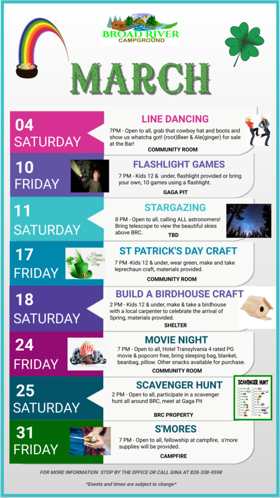 Event Schedule March